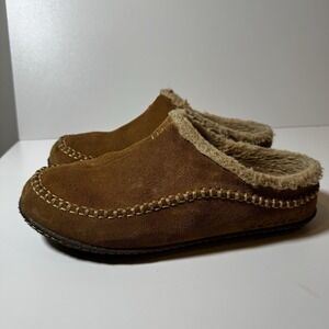 Sorel Mens Falcon Ridge II Suede Tan Slippers Indoor Outdoor Rubber Soles 8 Cozy